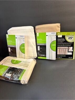 Style Selections Blackout Curtain Panels, Set of 3, NWOT